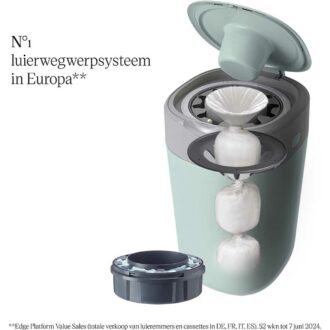 Tommee Tippee Twist & Click Luieremmer Eco – Groen | Hygiënisch & Duurzaam