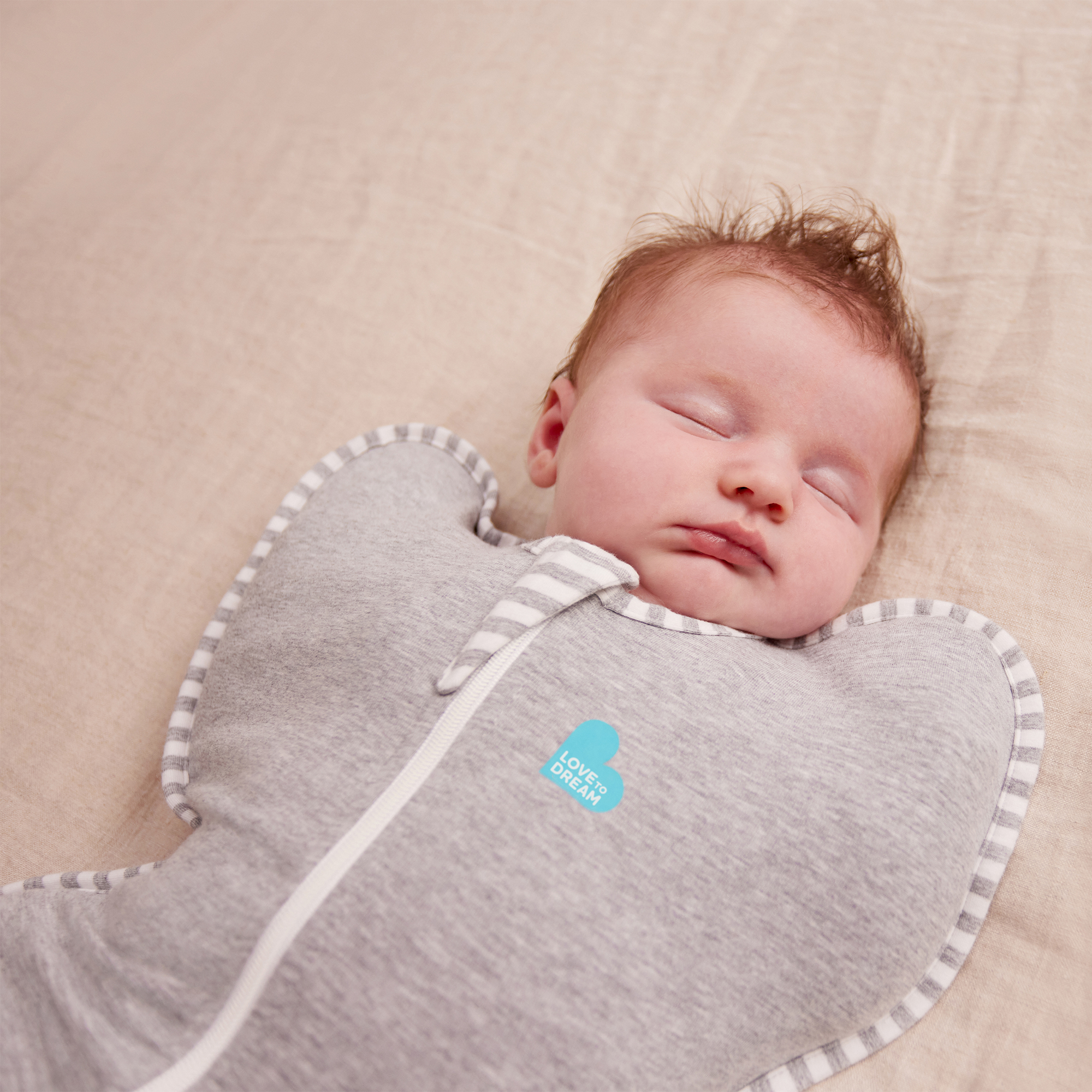 Love to Dream | SWADDLE UP™ Inbakerslaapzak Fase 1 | 1.0 TOG | Grijs - Afbeelding 3
